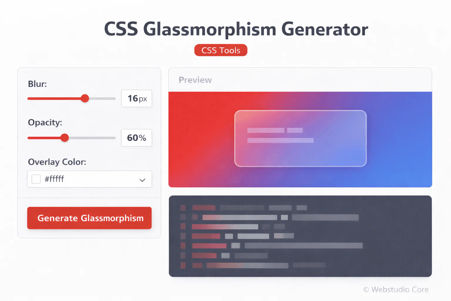 CSS Glassmorphism Generator